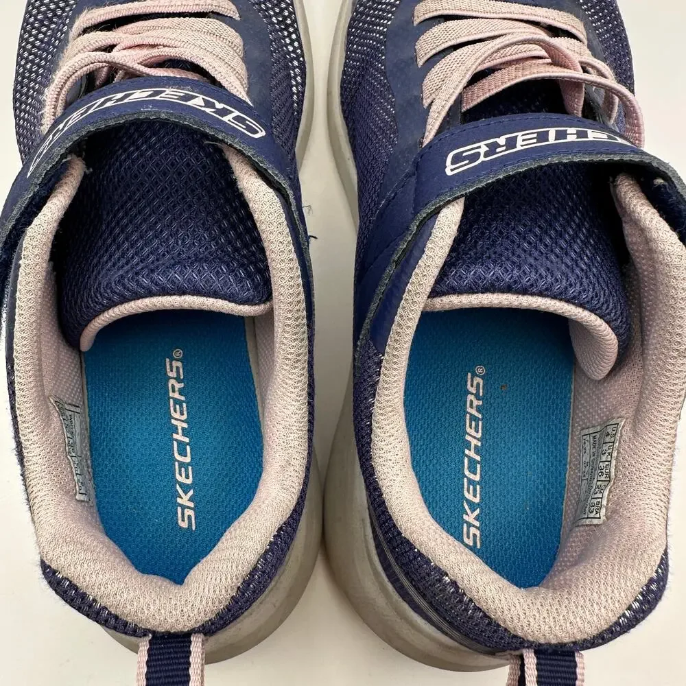 SKECHERS Kids size 4 Blue/Pink Running Shoes